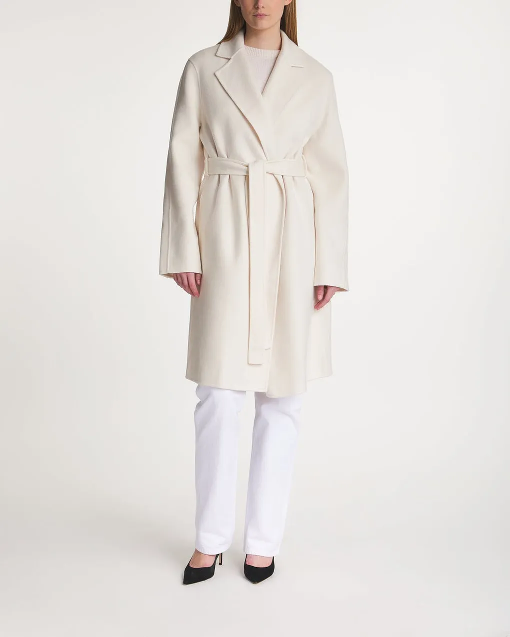 JOSEPH   Coat Cenda Long Dbl Face Cashmere Ivory 